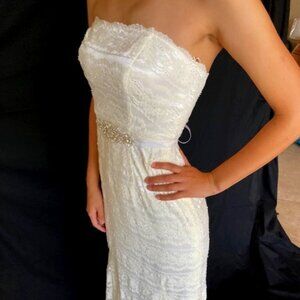 Galina:  David's bridal - Size 4 Petite - Ivory / Lace Wedding Dress